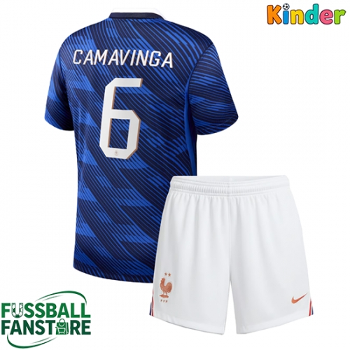 Frankreich Eduardo Camavinga #6 Replik Heimtrikot Kinder WM 2026 Kurzarm (+ Kurze Hosen)